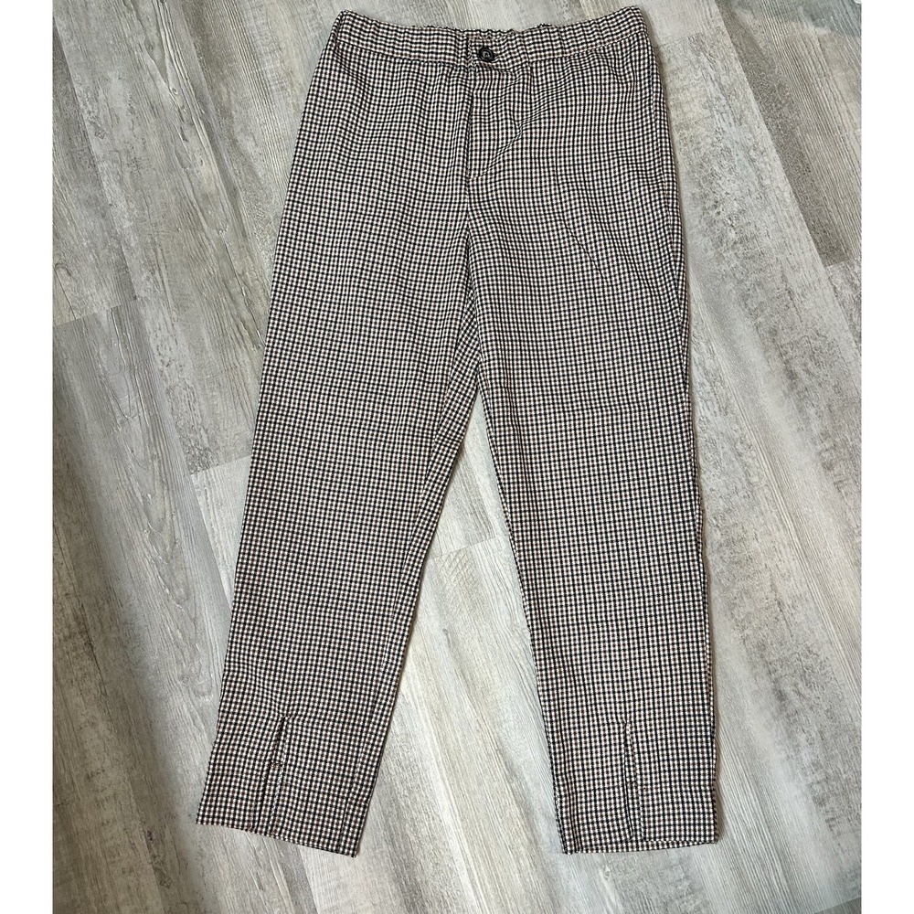 Jolt Women's Gingham Pants Size 5 27W Slit Leg Opening Pockets
